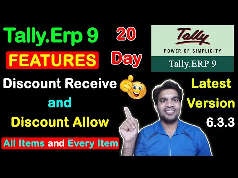 Tally Erp 9 Discount Allow and Discount Receive Discount On All Items and Every Item In Tally Erp 9
