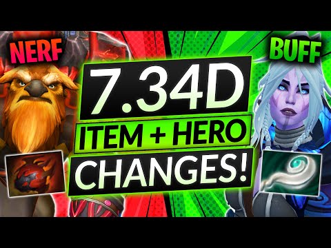 NEW Patch 7.34D MASSIVE CHANES - Item and Hero Buffs + Nerfs! - Dota 2 Update Guide