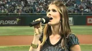 2009/06/25 Mrs. Zobrist sings the anthem
