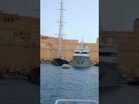 Thumbnail for #5205 TRAVEL TIME - Ferry Ride & The Sailing of Seven Seas Voyager (P6), Valletta, Malta, Europe