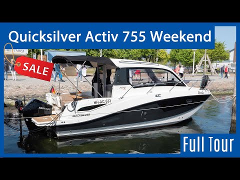 Quicksilver Activ 755 Weekend zu verkaufen - Rundgang durchs Motorboot (VERKAUFT)