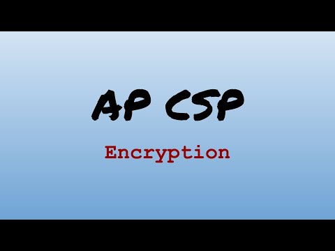 AP CS Principles Exam Review - Encryption