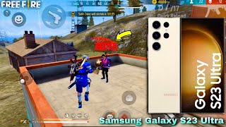Samsung galaxy S23 Ultra gaming 1 vs 4 free fire one tap headshot gameplay Snapdragon 8 Gen2 CPU