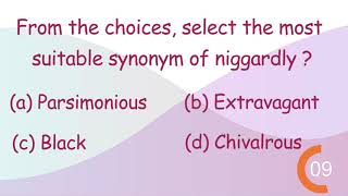 Can you guess the Synonym For The Niggardly? Question 2 | Grammar Quiz