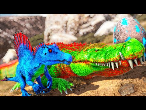 Pai Deinosuchus: Salvei Um Bebê Spino Orfão! Luta Pela Poça de Lama! Ark Survival Evolved Dinossauro
