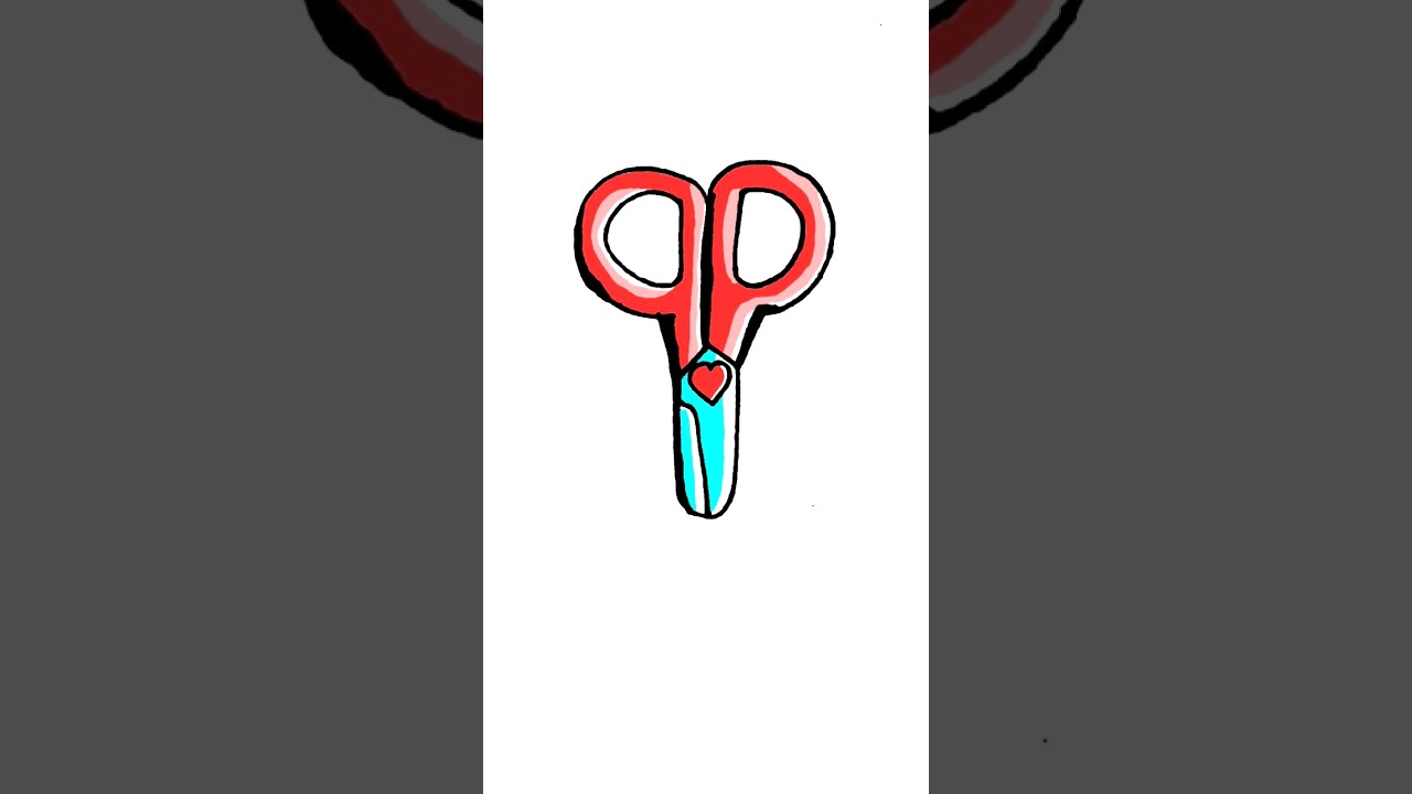 Drawing scissors from M | #easydrawing #viral #shorts #drawingfromletters