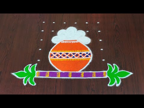6×6dots pongal special rangoli|bhogi kundala muggulu|bhogi kolams#sankranti muggulu#Rang Kaa Rangoli
