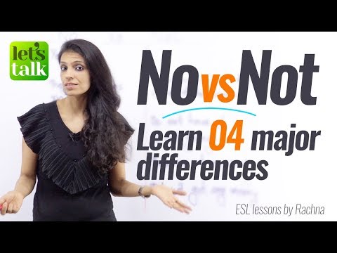 No vs Not - Learn 4 major differences - Free English speaking Lessons online Video
