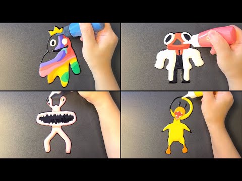 Roblox Rainbow Friends Pancake Art - Rainbow Blue, Red, Pink, Yellow