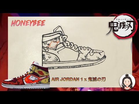 NIKE AIR J1xDemon Slayer -Kimetsu no Yaiba-Pancake Art bp16,鬼滅の刃, Rengoku Kyojuro #煉獄 杏寿郎 | Honeybee