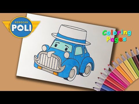 Coloring Musty. Robocar Poli and his friends. Robocar Poli Coloring Pages for kids. Video