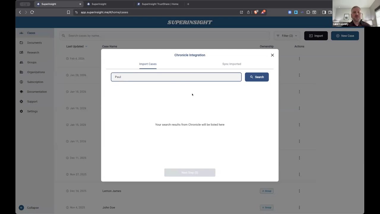 One-Click Medical Chronologies: Chronicle + Superinsight in Action replay
