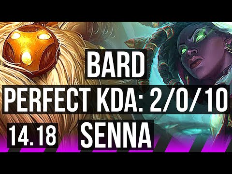 BARD & Jhin vs SENNA & Ezreal (SUP) | 2/0/10, 1000+ games | EUW Challenger | 14.18