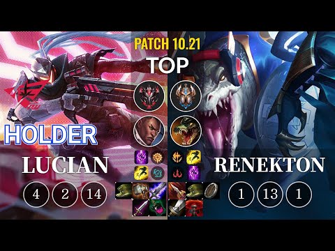 RW Holder Lucian vs Renekton Top - KR Patch 10.21