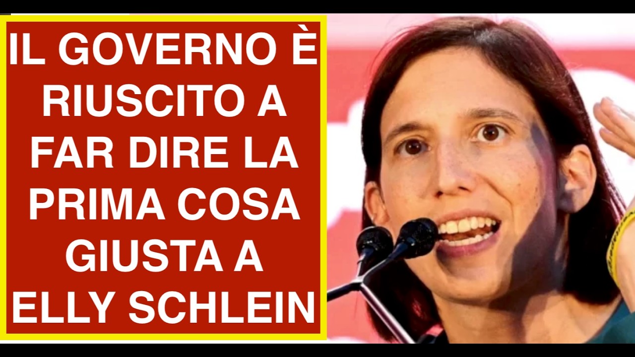IL GOVERNO È RIUSCITO A FAR DIRE LA PRIMA COSA GIUSTA A ELLY SCHLEIN