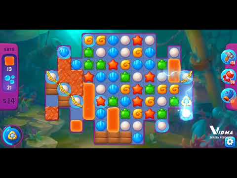 Fishdom. 5875 super hard level no boosters and diamonds - 18 moves