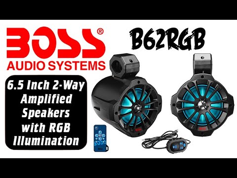 Boss 6.5 Inch 2-Way Amplified Speakers w| RGB Illumination