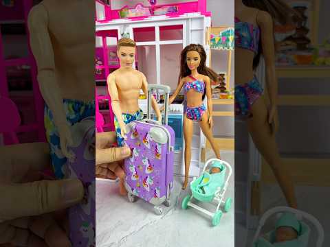 Satisfying With Unboxing Barbie Suitcase Set Toys, ASMR Video #shorts