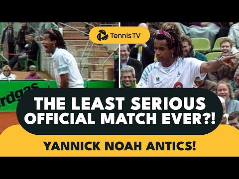 The LEAST Serious OFFICIAL Tennis Match Ever ???? | Yannick Noah vs Magnus Larsson at Hamburg 1991