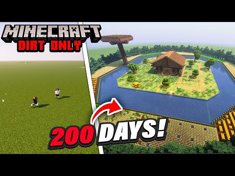 We Survived 200 Days on 3 LAYERS OF DIRT in Minecraft!