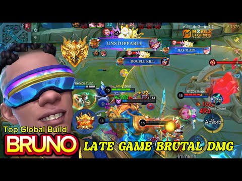 BRUNO Late Game!!! Best build in Emblem 2025 / Top Global Build / Game Play MLBB..