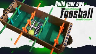 BUILD YOUR OWN FOOSBALL TABLE OUT OF CARDBOARD! SOCCER GAME TUTORIAL