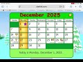 Starfall Calendar December 2025