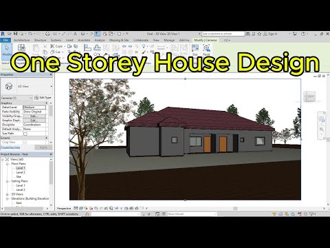 How to make 3D architectural drawings: Revit beginners tutorials – One storey building – Pt. 1