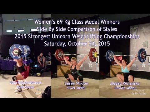 Women's 69 Kg Class Medal Winners, Side-By-Side from the 2015 Unicorn Championships