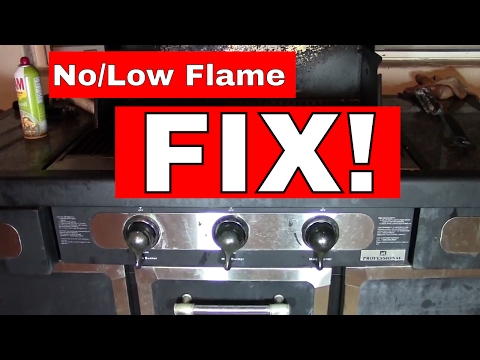 Barbecue BBQ Gas Tank Regulator Change--WHEN RESETTING DOES NOT WORK--   FIX Low/No Flame!