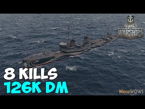 World of WarShips | Kamikaze R | 8 KILLS | 126K Damage - Replay Gameplay 4K 60 fps