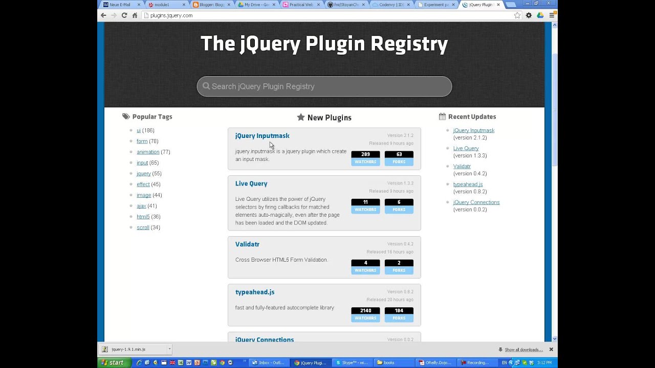 Java Script Toolkit. jQuery plugins absolute beginners.  CDN, UI library.
