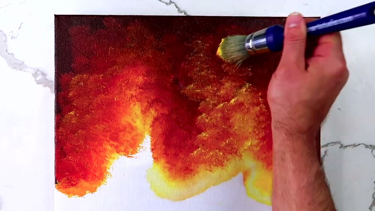 Golden Tranquility: Painting Radiant Light Behind Trees