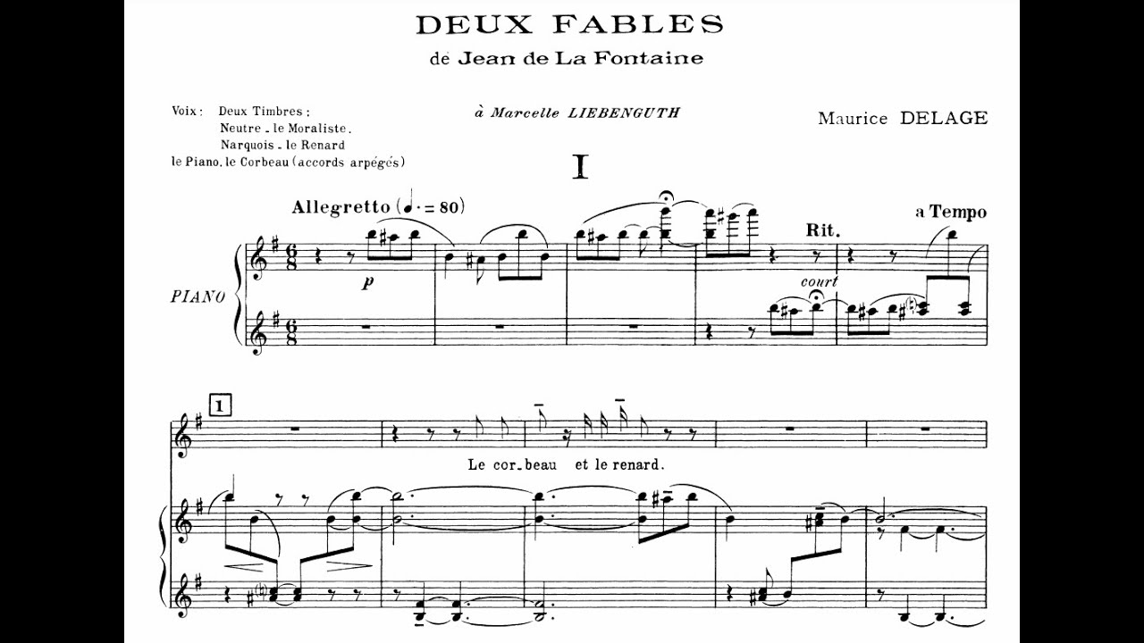 Maurice Delage - 2 Fables de Jean de La Fontaine