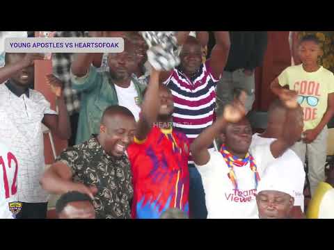 Hearts Fan celebrated after 2-1 win over Young Apostles