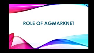 Role of Agmarknet