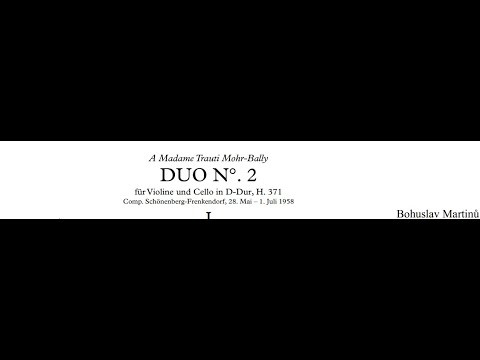 Bohuslav Martinů - Duo No. 2 for Violin and Cello