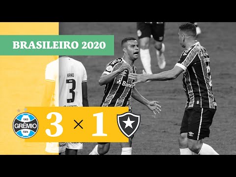 Grêmio 3 x 1 Botafogo - Gols - 14/10 - Brasileirão 2020
