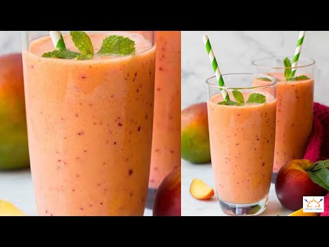 Peach Smoothie Recipe | How to make Peach Smoothie | Healthy & Refreshing Drink | Asian Cooking