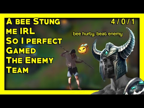 A Bee STUNG Me IRL, So I PERFECT GAMED The Enemy team - Mid Tryndamere - Yasukeh