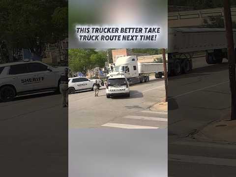 This truck driver better take another route next time! #trucking #trucker #semi #cdl