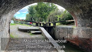 186. Moving the Narrowboat Down Through a Lock.