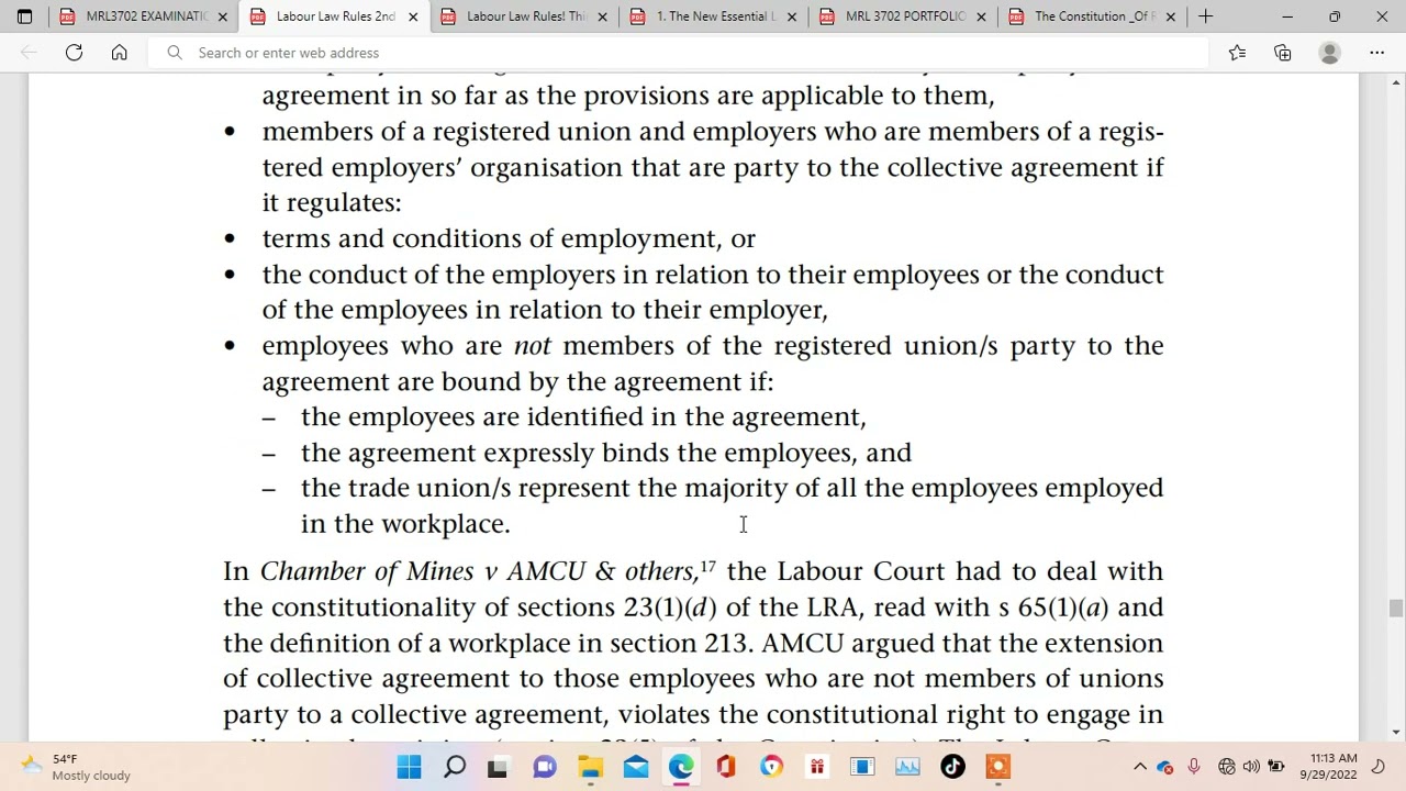 MRL3702 Labour law Q & A