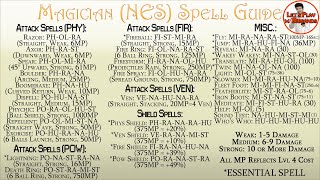 Magician Spells List (NES) | Video Games 101
