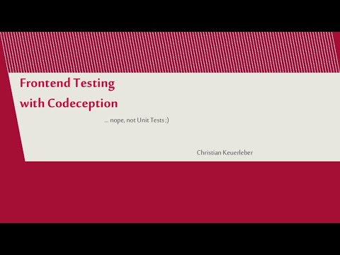 Frontend tests with codeception @ TYPO3 Developer Days 2019