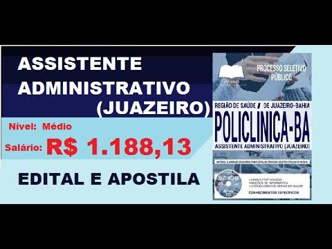 Edital Apostila Processo Seletivo Público Policlínica Juazeiro BA 2019 Assistente Administrativo