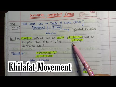 Khilafat Movement (1920) || Handwritten Notes || National Movement || Modern India || An Aspirant !