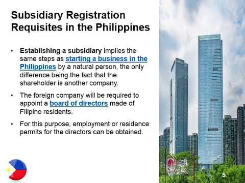 Open A Subsidiary In The Philippines