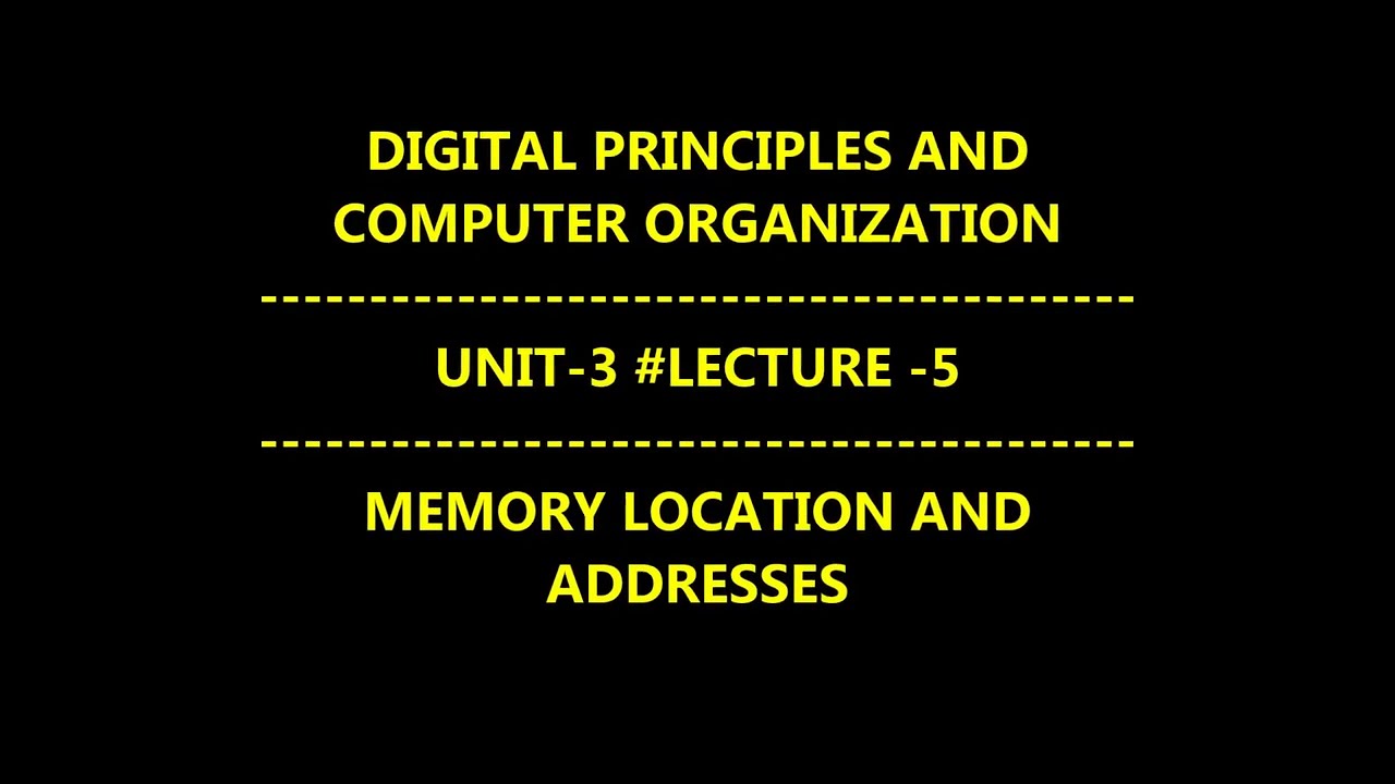 Watch video MEMORY LOCATION AND ADDRESSES #DIGITAL PRINCIPLES AND COMPUTER ORGANIZATION #UNIT-3 #CS3351 #notes Now MEMORY LOCATION AND ADDRESSES #DIGITAL PRINCIPLES AND COMPUTER ORGANIZATION #UNIT-3 #CS3351 #notes