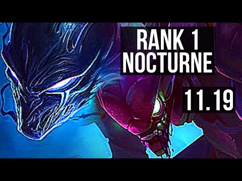 NOCTURNE vs KHA'ZIX (JUNGLE) | Rank 1 Nocturne, 7 solo kills, Godlike | TR Grandmaster | v11.19